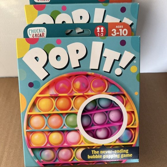 Chuckle & Roar Pop It Never Ending Bubble Popping Game Sets Of 2 - Picture 1 of 3